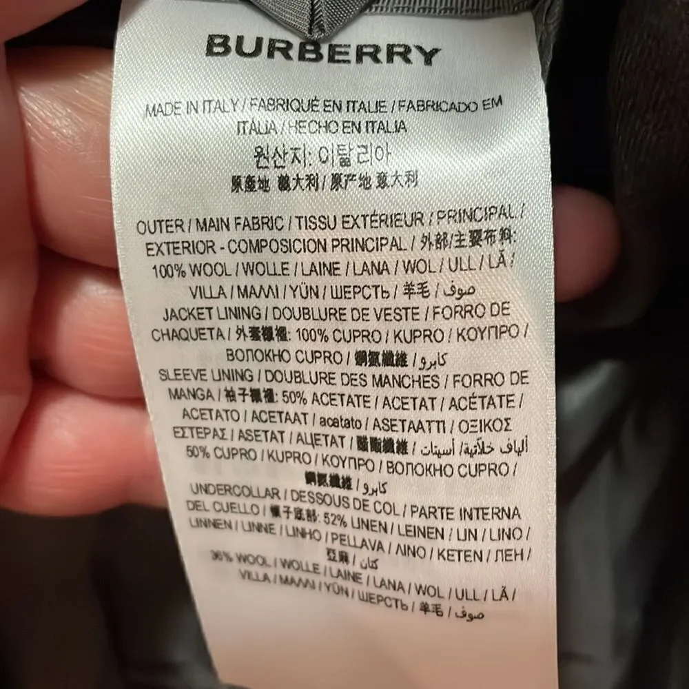 Burberry Charcoal Grey English Fit Wool Tailored Jacket With Cargo Belt Detail